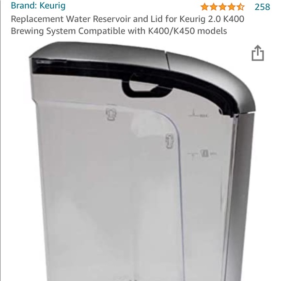 Keurig Replacement Water Reservoir and Lid for 2.0